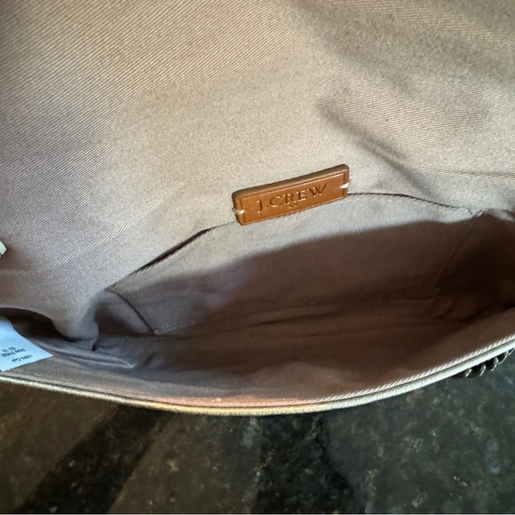 J. CREW Leather Envelope Convertible Clutch Purse with Chain Strap - Picture 6 of 10